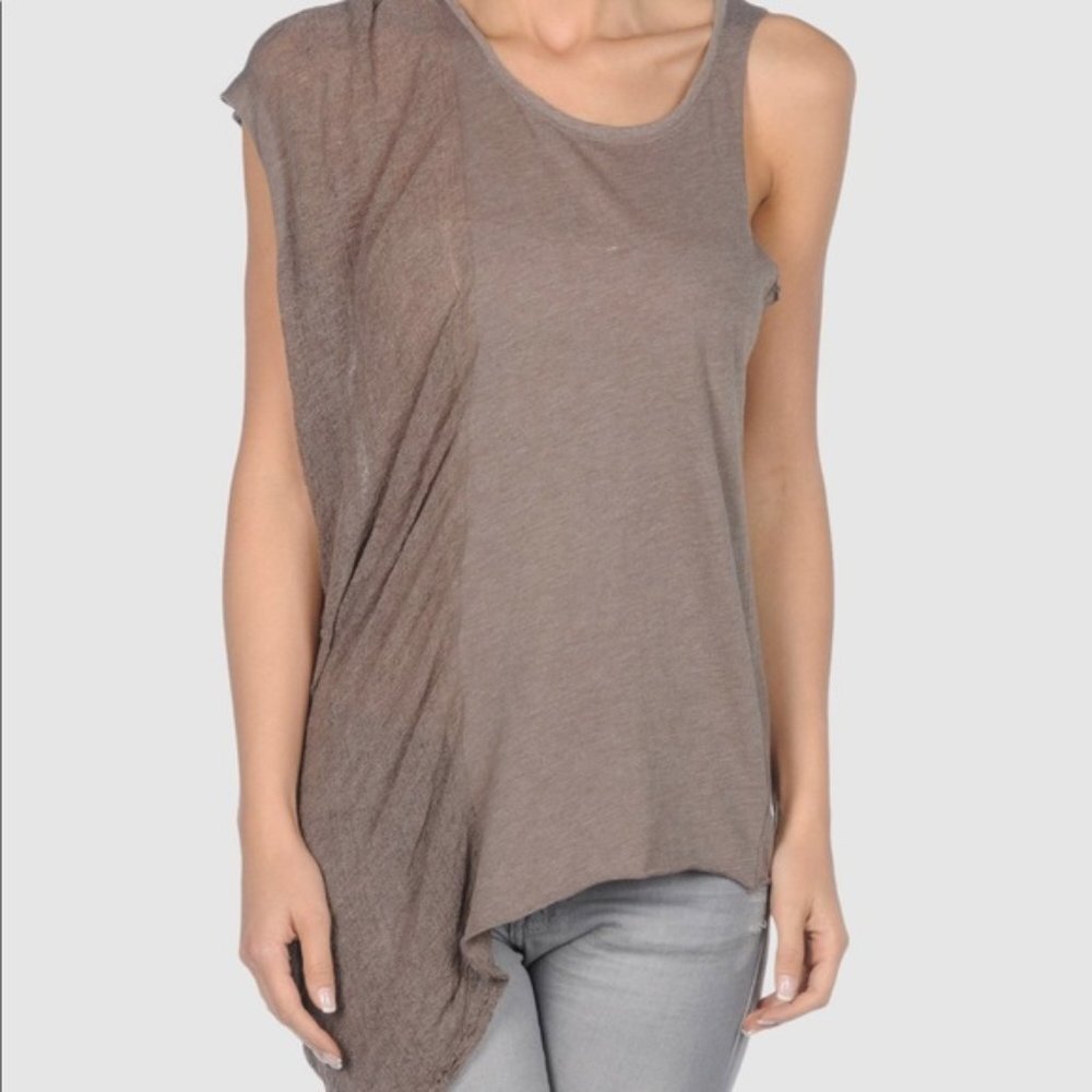 NWOT Raquel Allegra Shredded Asymmetrical Top‎